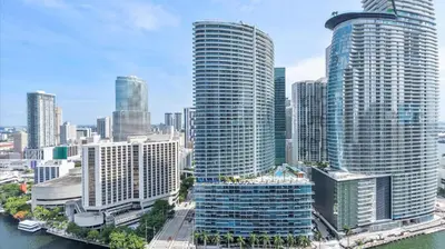 an aerial view of a city with tall buildings at Icon Brickell Stay, Pool, Spa, Views, Restaurants in Miami