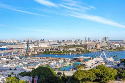 a view of a harbor with boats in the water at Corner condo w/ Unrivaled views in Miami