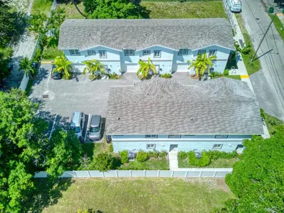 an overhead view of a house with a roof at 30 Guests 3 Identical Brand New Townhomes in Downtown Fort Lauderdale in Fort Lauderdale