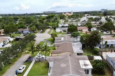 an aerial view of a small town with houses at Stadium Sunflower Miramar home, 3 bd, 2 ba in Miramar