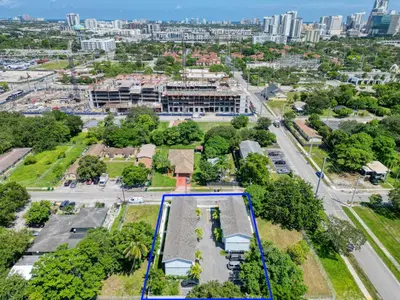 an aerial view of a park with a city in the background at Sistrunk Shades Villa #4 - Townhome Downtown Fort Lauderdale Near Cruise Port & FLL in Fort Lauderdale