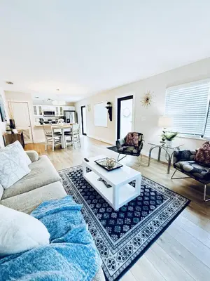 a living room with a couch and a coffee table at Stylish Stay Close to UM City Vibes in Miami