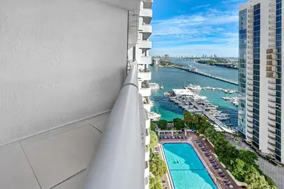 a view of a harbor from the side of a building at The Queen B! Water & Skyline Views - Renovated in Miami