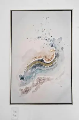 a framed picture of a painting of water at Hollywood Beachfront Apartment in Hollywood