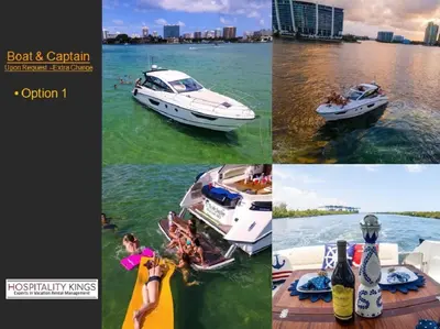 a collage of pictures of boats on the water at Miami Dream Home/ Pool/Jacuzzi/ Fire Pit in Miami