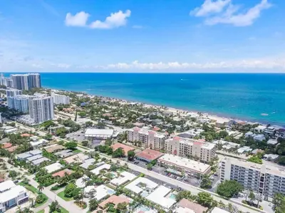 an aerial view of a city and the ocean at Together but with Privacy 3 Units and Private Pool in Fort Lauderdale
