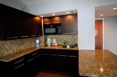 a kitchen with a sink and a counter top at Castle 618 in Miami Beach