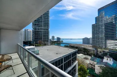 a balcony of a building with a view of the city at ICON W BRICKELL BY IMD MIAMI Splendid Ocean View 2BR 1BA in Miami