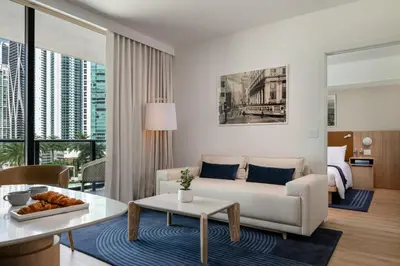 a living room with a couch and a table at Gale Miami Hotel & Residences in Miami