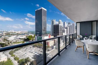 a balcony with a view of a city at Gale Miami Hotel & Residences in Miami