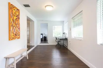 an empty hallway with a desk in a house at Casa Havana Renovated 3 2-Near Brickell&Downtown in Miami