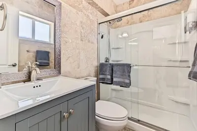 a bathroom with a sink toilet and a shower at WiltonPlex A in Fort Lauderdale