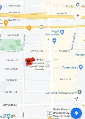 a screenshot of google maps with a red flower at Nice 2 Twin bedroom - Best central location in Miami - Luggage storage, parking and Laundry for free!!!! in Miami