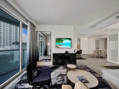 an apartment living room with a view of the ocean at WVR Vacation Residences 602 in Fort Lauderdale