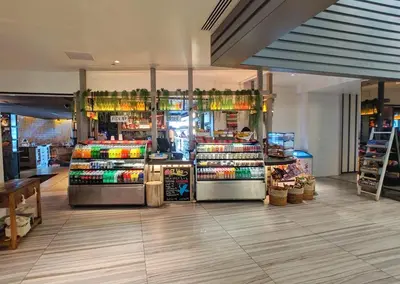 a grocery store with a display of food and drinks at WVR Vacation Residences 602 in Fort Lauderdale