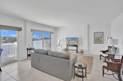 a living room with a couch and a table at Fort Lauderdale Yacht & Beach Club 412 in Fort Lauderdale