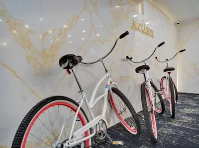 two bikes parked next to each other in a room at Beautiful Beach Condo Beach Service 1020 in Miami Beach