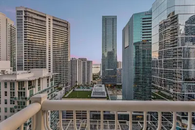 a view of a city skyline with tall buildings at myClub at Brickell Bay in Miami