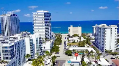 a view of a city with tall buildings and the ocean at Bayshore Breeze 2 in Fort Lauderdale