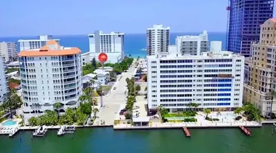 a view of a city with tall buildings at Ocean Breeze Free Parking Apt 2 in Fort Lauderdale