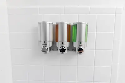 a row of different colored cylinders on a white tiled wall at Short Walk to Wilton Drive Apt1 in Fort Lauderdale