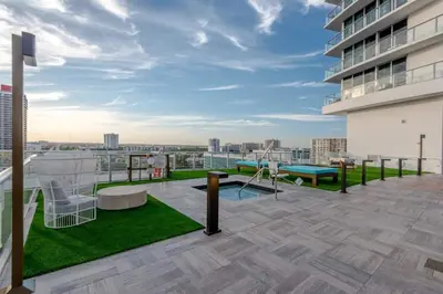 a rooftop deck with a playground on a building at LYFE on the Beach 25th floor 1 bed unit with Oceanview in Hollywood