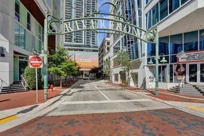 an empty street in a city with a do not enter sign at Rustic Retreats Modern 1BR for 4 guests in the heart of Fort Lauderdale in Fort Lauderdale