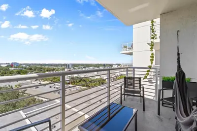 a balcony with a view of a city at Quiet & central Apt in Midtown Miami in Miami