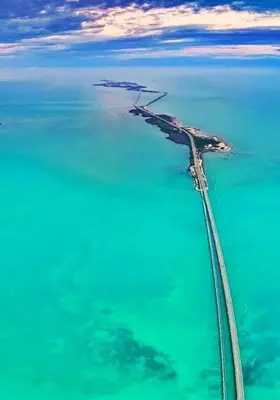 an aerial view of a highway over the water at Huge Studio POOL & GYM - Explore Miami's Heat in Miami