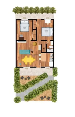 a floor plan of a house at Stylish 2 BR Condo - Free Parking on Premises in Fort Lauderdale