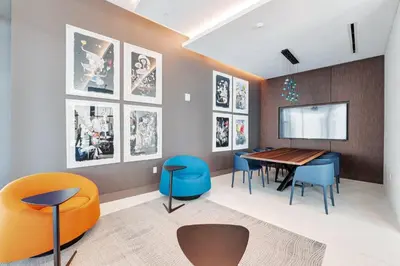 a dining room with a table and chairs at 3900-719JC DESIGN DISTRICT, CONDO 1 BEDROOM /1 BATHROOM & BAYVIE in Miami
