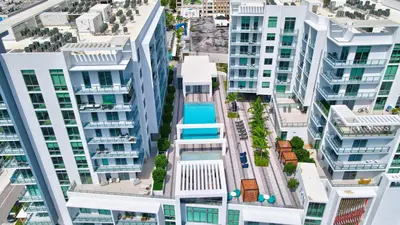 an aerial view of apartment buildings at 3900-502GJ DESIGN DISTRICT, CONDO 2 BEDROOMS & 2 BATHROOMS in Miami