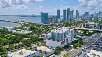 an aerial view of a city with tall buildings at 3900-602LG DESIGN DISTRICT, CONDO 2 BEDROOMS & 2 BATHROOMS in Miami