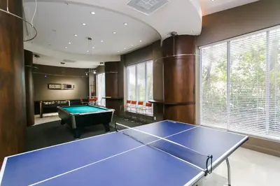 a ping pong room with a ping pong table at Sian Oceanfront Condos in Hollywood