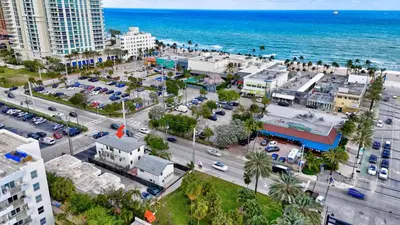 an aerial view of a city with the ocean at Studio Right off Las Olas - Steps to FTL Beach 2B in Fort Lauderdale