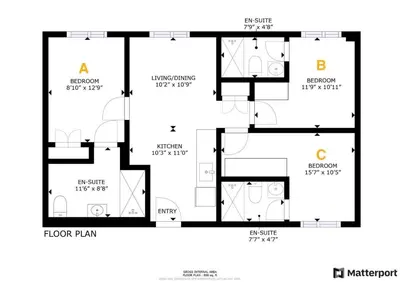 a floor plan of a house at Pastel Apartments in Miami