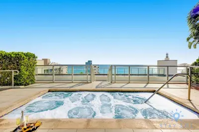 a swimming pool on the roof of a building at Rooftop Pool & Hot Tub Hollywood Beach Gym in Hollywood