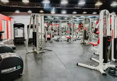 a gym with a lot of tread machines at Miami Beach Oceanfront in Miami Beach