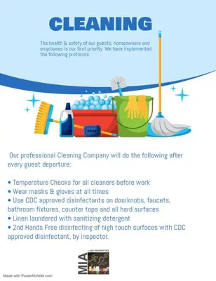 a flyer for a cleaning company with a couch at Connecting Rooms-Coconut Grove 10th Floor- Parking Included in Miami