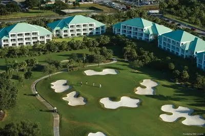 an overhead view of a golf course at a resort at Doral Pool 1107 by Wave Properties in Miami