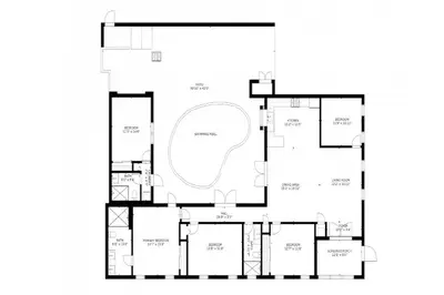 a floor plan of a house at Breathtaking 5BR & 3BA Villa near Hollywood Beach in Hollywood