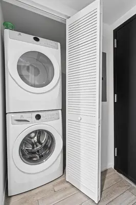 a white washer and dryer in a room at Sublime property in the heart of downtown Miami in Miami