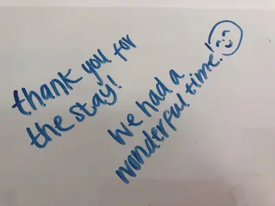 a piece of paper with a drawing of a person at Cozy Studio Apartment in Miami