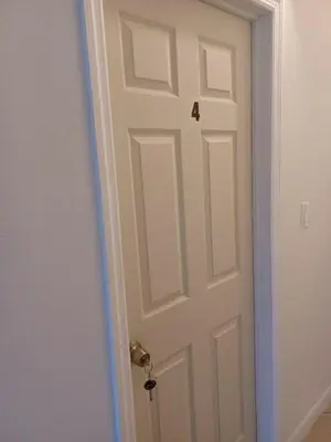 a white door with the number four on it at B4 Best Value on Private Bedroom with Private Bathroom in Little Havana, Miami in Miami