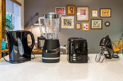 a blender sitting on top of a counter at The Brickell Hideout - Charming/Cozy/Central in Miami