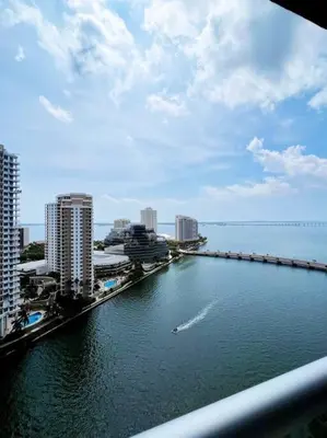 a large body of water with buildings and a city at Luxury condo in Icon W hotel Brickell in Miami