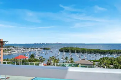 a view of a marina with boats in the water at Tropical Paradise Spacious 3 bedroom in Miami