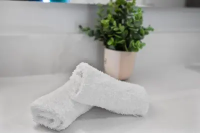 a pair of white socks next to a potted plant at Amazing location in the heart of Miami in Miami