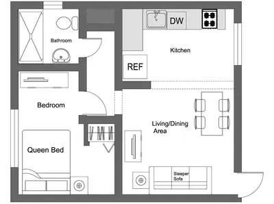 a floor plan of a house at Enchanted Isle Hollywood Beach Resort in Hollywood