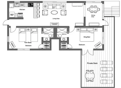 a floor plan of a house at Enchanted Isle Hollywood Beach Resort in Hollywood
